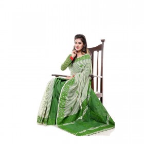 Ethnic Tangail Cotton handloom Sharee with gorgeous embroidery
